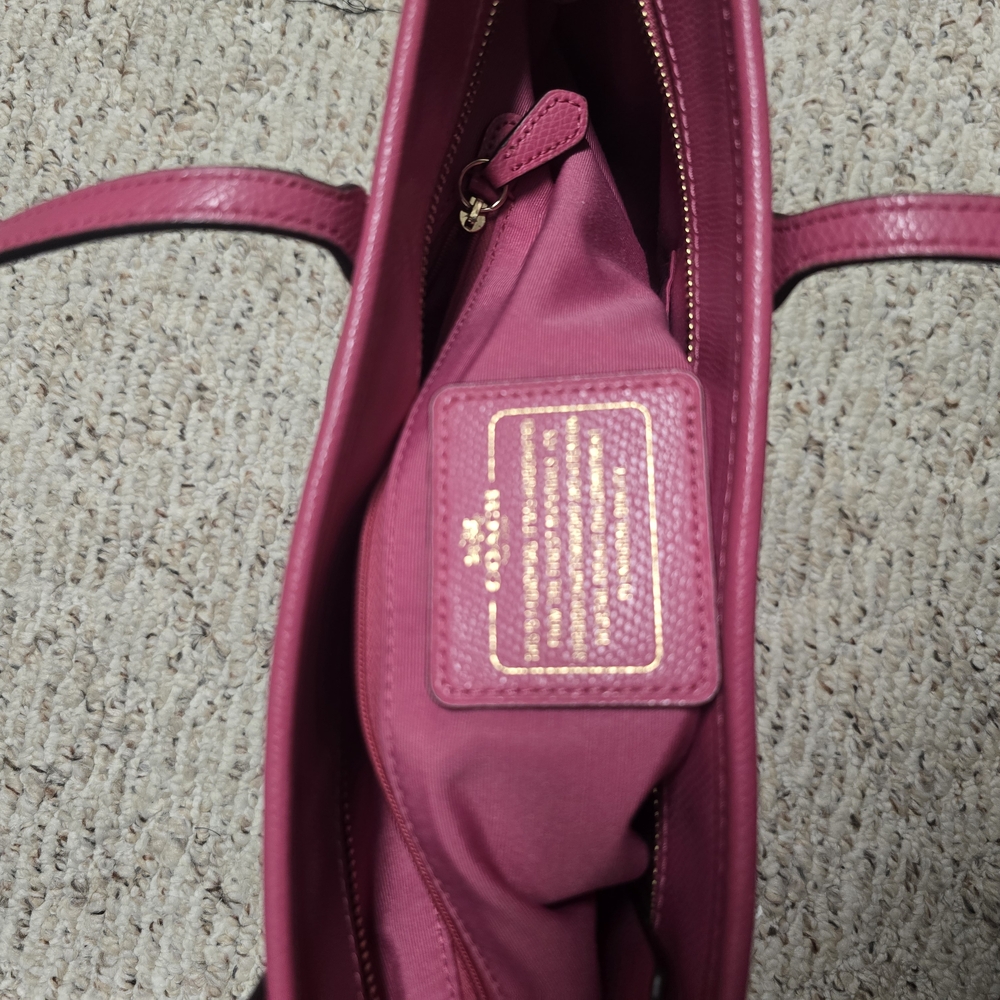 Coach Pink Leather Tote Bag - Picture 4 of 7